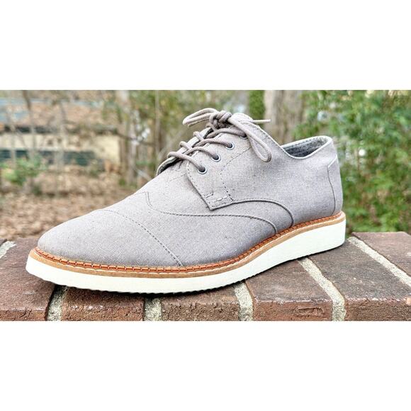 TOMS Brogue Oxford Men’s Size 11 - Dary Gray Leather/Washed Canvas - New w/o Box main image 8